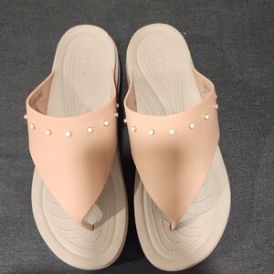 CROCS Blush Pink Studded Sandals
